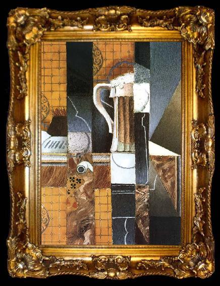 framed  Juan Gris Beer cup and card, ta009-2